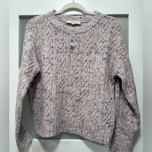 LOFT Women's Multicolor Speckled Crew Neck Sweater